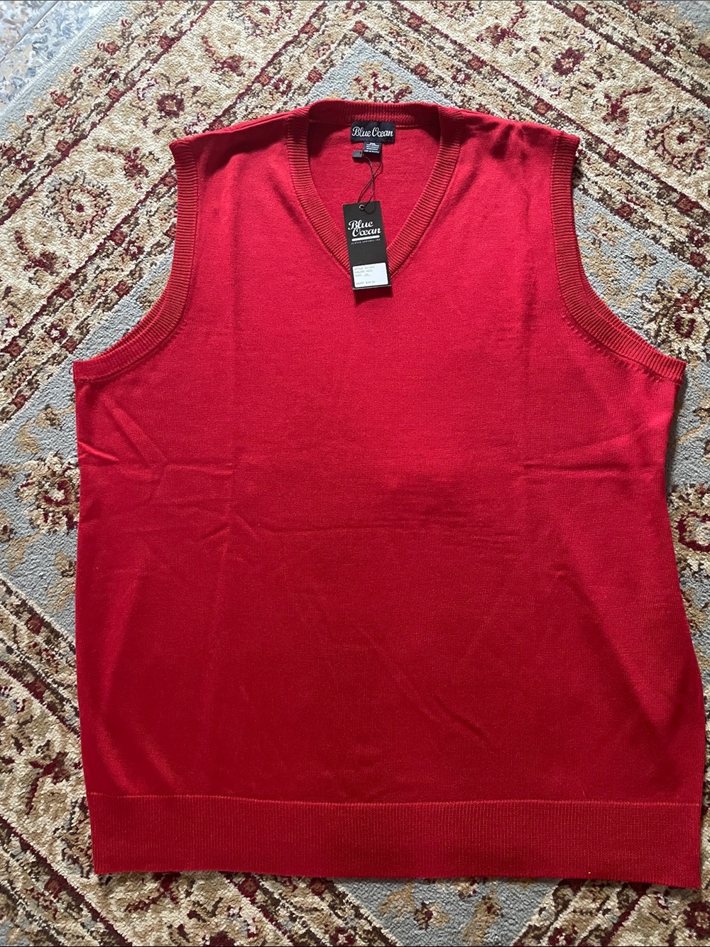 Men's Red V-Neck Sweater Vest
